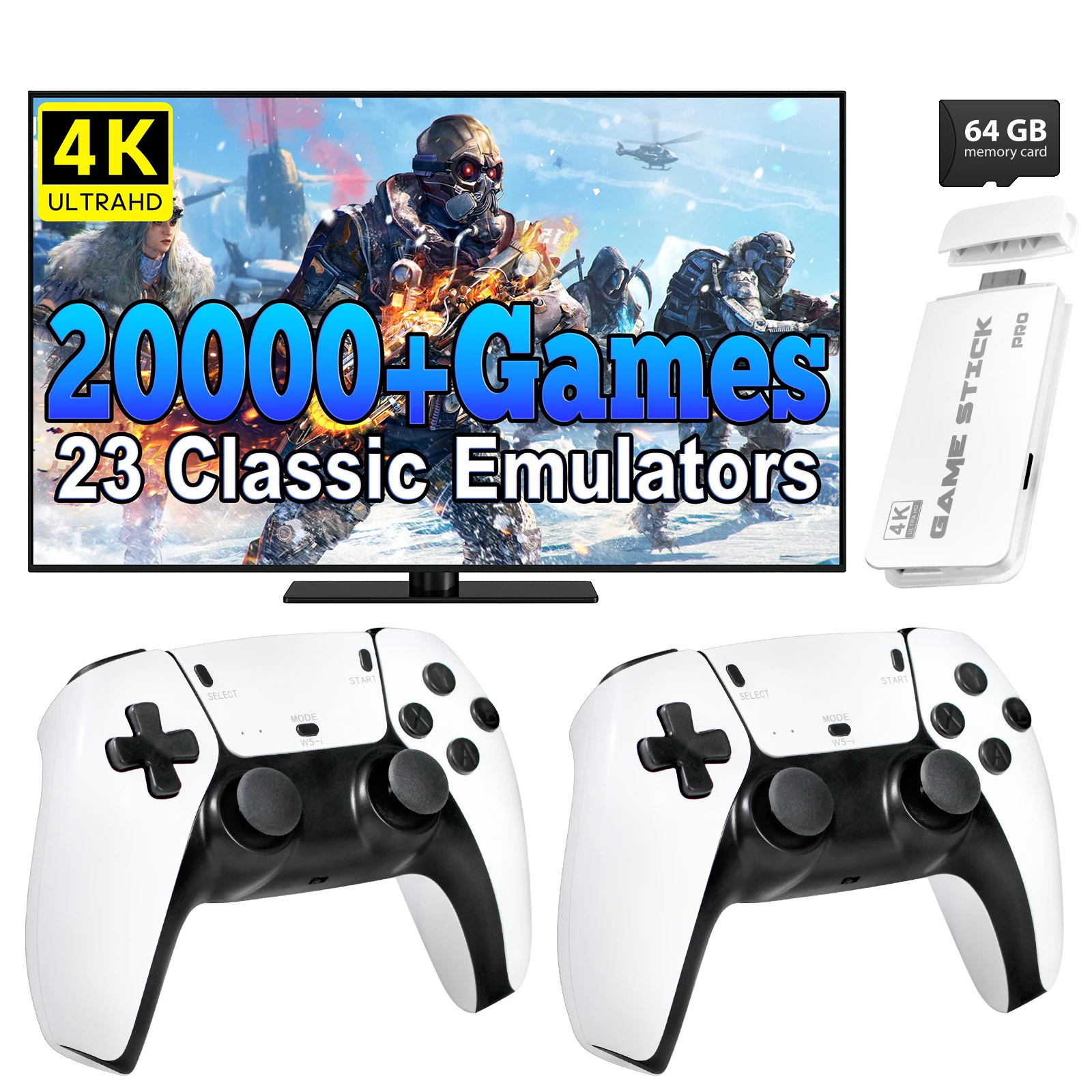 M15 4K TV Retro Handheld Game Console Stick 2.4G Dual Wireless Controller 20000+ Classical Games 23 Classic Emulaters