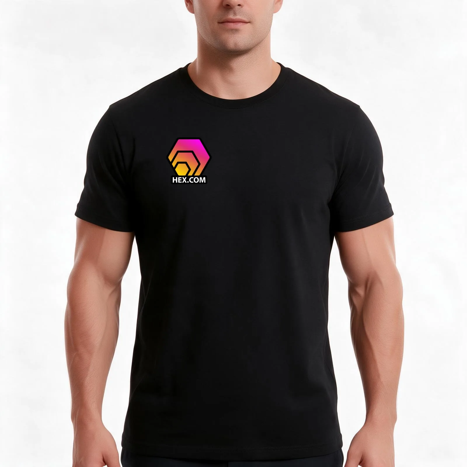 Hex.com - Black T-Shirt, Summer Casual Cotton Tee, Oversized Streetwear Tops, Vintage Graphic Print, Loose Fit Short Sleeve