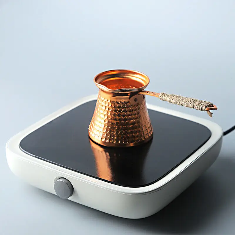 Coffee Pot Antique Copper Turkish Copper Coffee Pot Stove Top Milk Warmer Tea Container Brass Handle Coffee Accessories New view 6