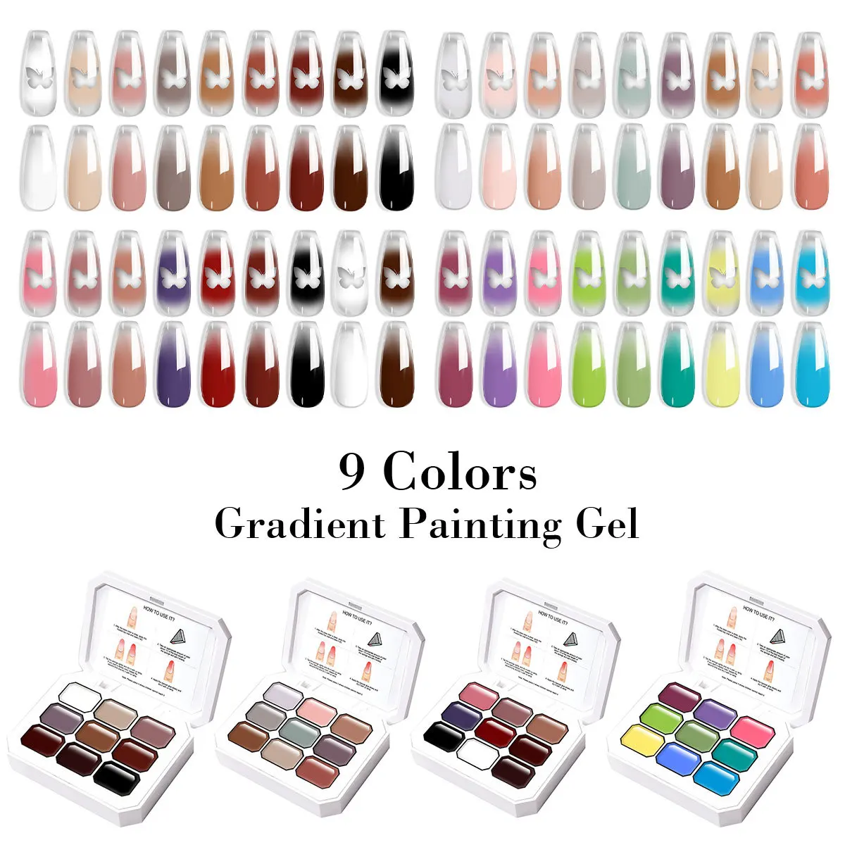 

9 Color Solid Nail Polish Gel Nail Art Gradient Color DIY Design Gel Quick Flower Paint Engraving Gel Nail Polish For Manicure