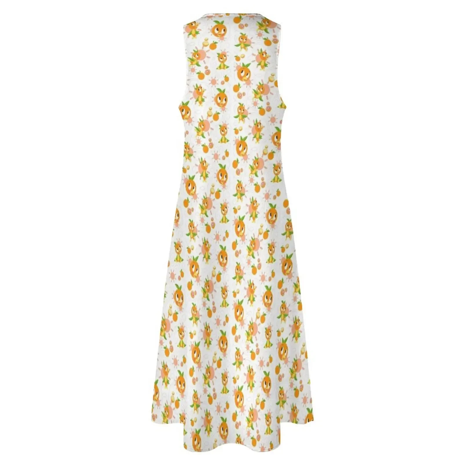 Ciao Sole! - Orange Bird (fondo bianco) Abito lungo abito lungo da donna Abito da ballo