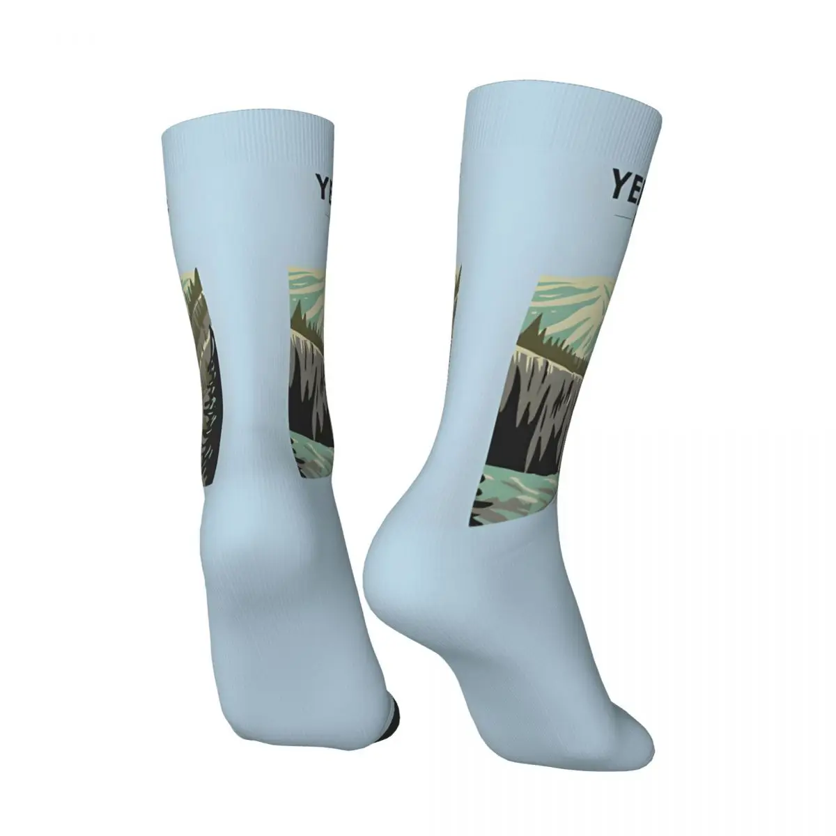 Crazy compression National Park Gibbon Falls Vintage Sock for Men Vintage Yellowstone Quality Pattern Crew Sock Novelty