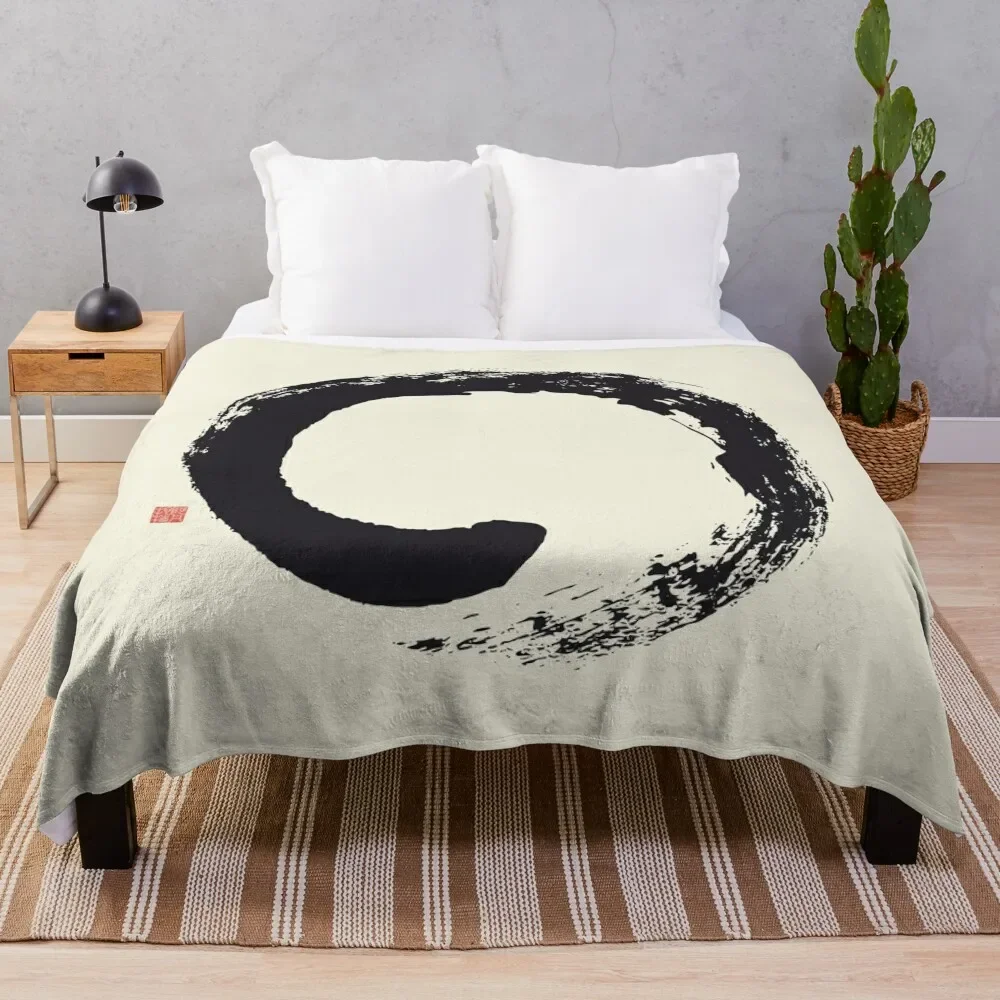 

Ens / Japanese Zen Circle Throw Blanket Soft Comfort Blanket for Reading Watching TV