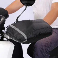 Inverno ao ar livre luvas do guiador da motocicleta inverno protetor de mão forro à prova vento quente moto scooter lidar com capa luvas 2 pçs