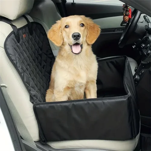 Imagen 2 del producto Funda de tela para asiento de coche para perros, acolchada, impermeable, antideslizante, adecuada para aumentar la altura de los asientos en automóviles, camiones y SUV -
