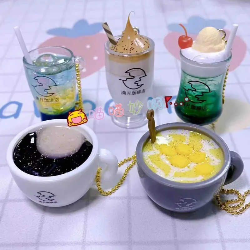 Original Japanese Gashapon Cute Capsule Toys Anime Miniature Cold Drink Coffee Shop Cap Figruine Kawaii Dool Decor Figure Gift