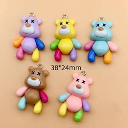 10pcs Cartoon Bear Resin Charms for DIY Jewelry Making Earring Necklace Pendant Keychain Accessories Charms for Making Bulk