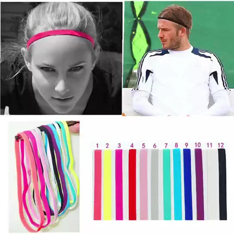 

5PC Candy Color Women Men Yoga Hair Bands Sports Headband Girls Gym Sport Anti-slip Elastic Sweatband Football Running Biking