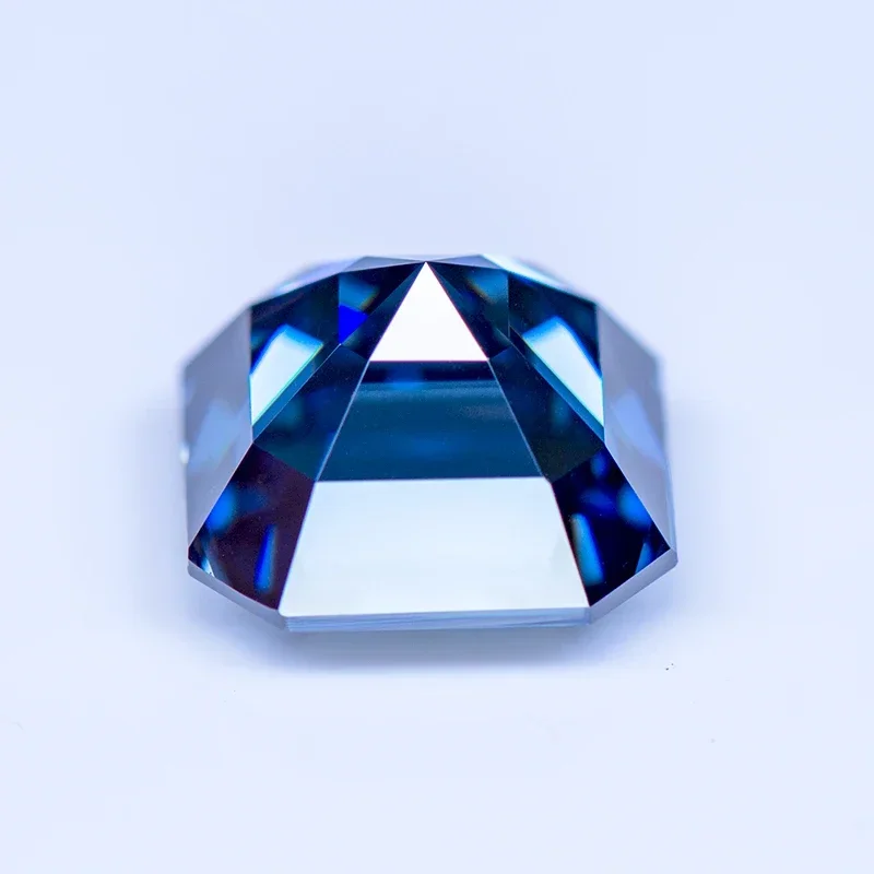 Moissanite Pedra com GRA Certifica, Atacado Diamante Pedras Preciosas, Cor Primária, Asscher Cut, Laboratório Crescer, Azul Royal