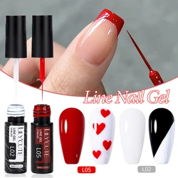 LILYCUTE Liner Gel French Nail Gel Polish UV LED Painting Gel Nail Art Design Gorgeous Glitter Color DIY Drawing Gel Varnishes