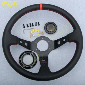 عجلة قيادة جلدية JDM Universal Tuning ، سباق أطباق عميقة ، اكسسوارات السيارات الرياضية أفضل 8 مبيعات لعجلة القيادة الرياضية - رقم 8