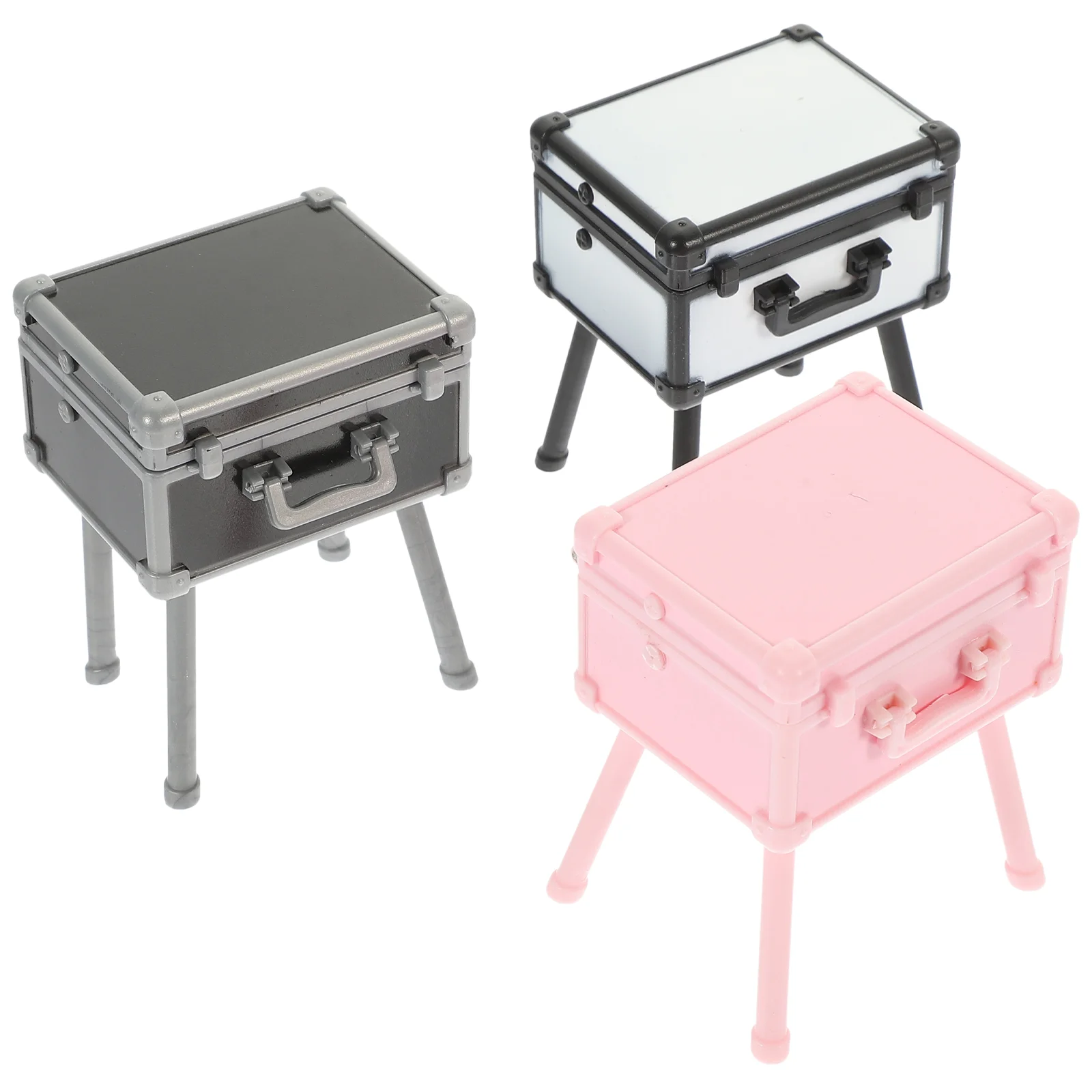 3 pezzi accessori micro scena trucco caddy rossetti in plastica in miniatura fornitura per la casa