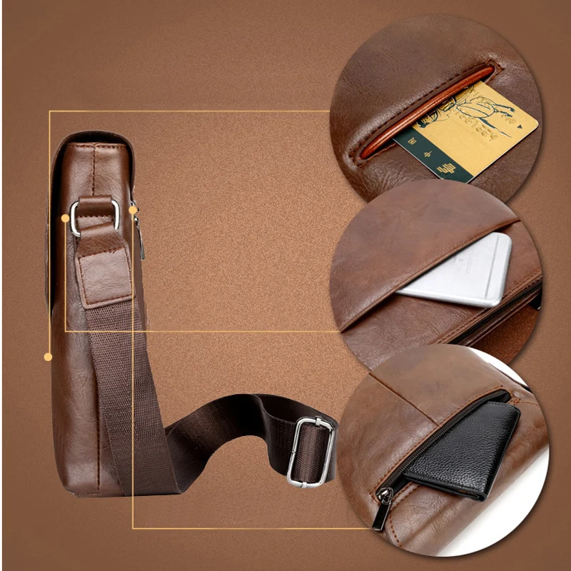 Famosa Brand New Fashion Man Messenger Bag Male Cross Body Shoulder Business Bags Para Homens vintage Men Tote Bags handbags