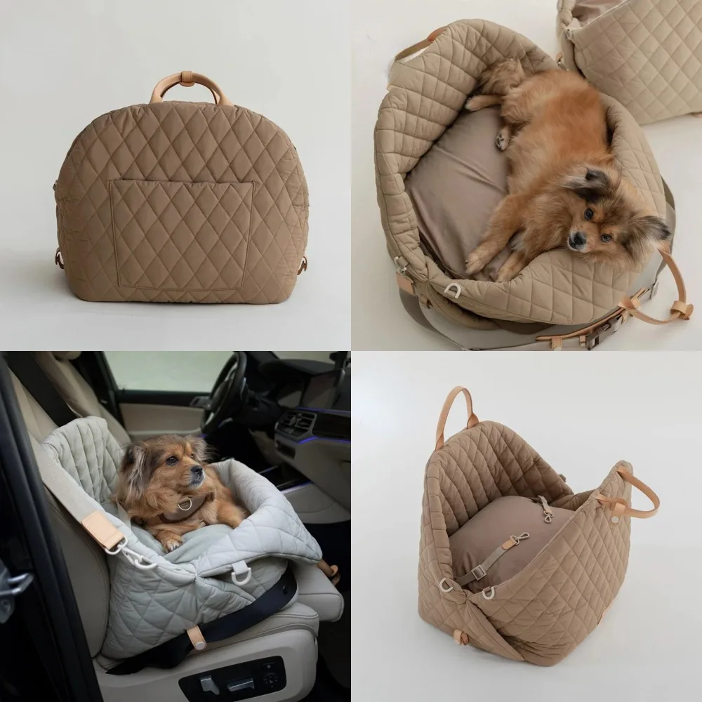 

Portable Safety Handbag Seat Cat Dog Carrier Tote for Small Dogs and Puppies - Travel Bed for Pets