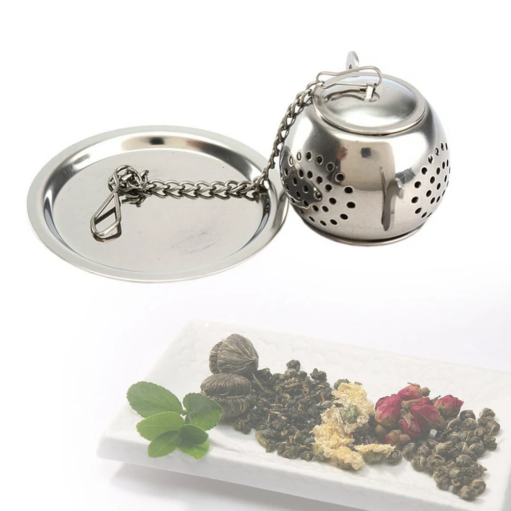 

Stainless Steel Tea Infuser for Loose Leaf Mesh Filter Strainer Perfect Tea Drinkers Accessory with Chain Hook Lid