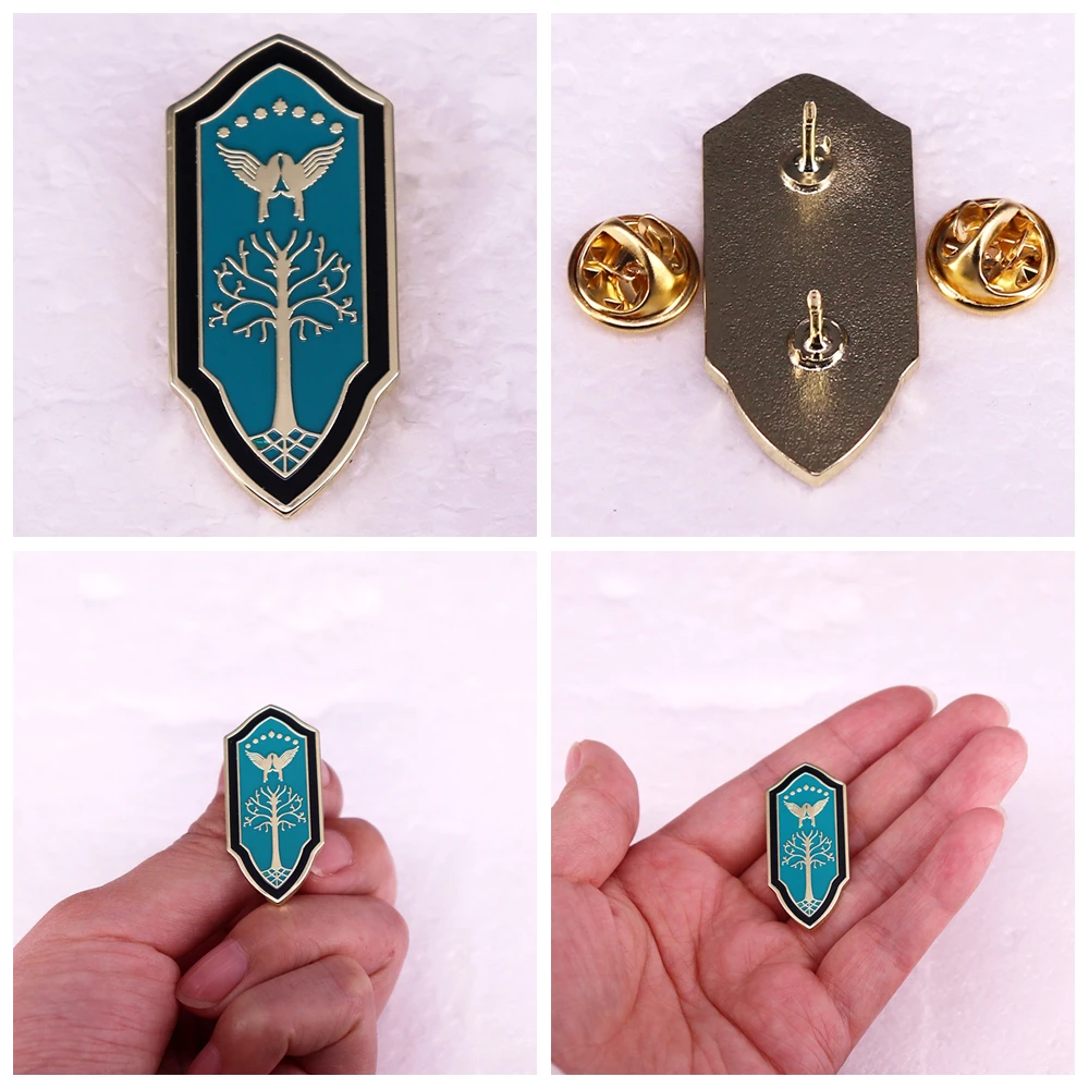 Wholesale Durin Doors Ring Enamel Pins Set Lord Rings Lapel Brooches Badges for Women Men Fans Cosplay Jewelry Accessories Gifts