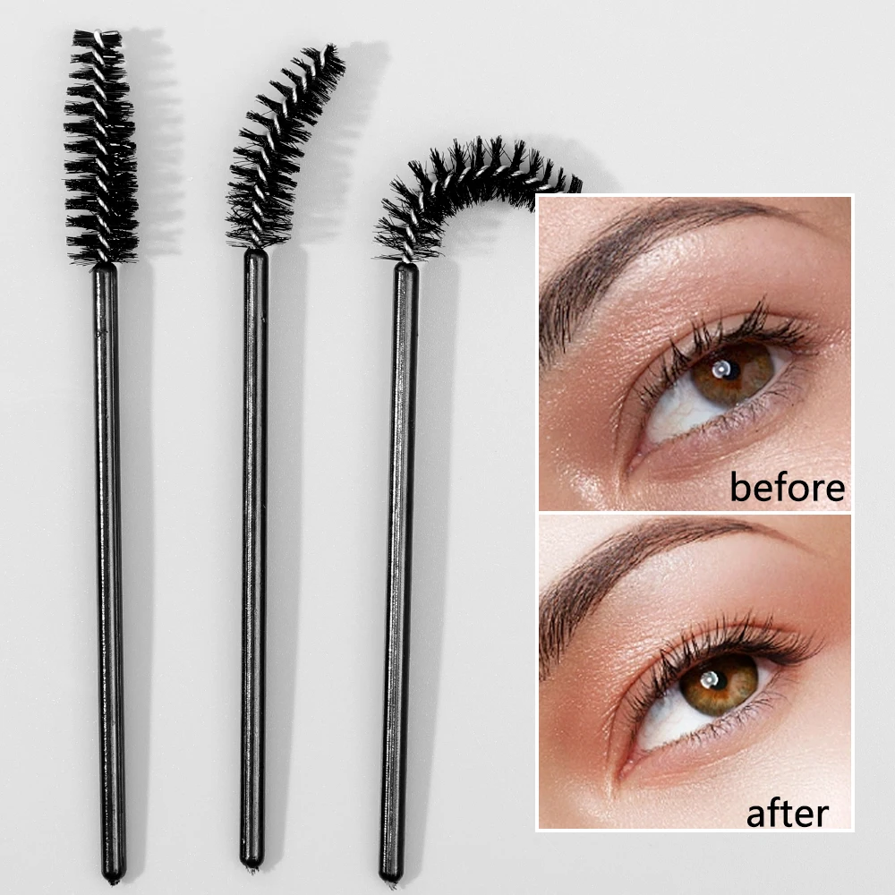 Mascara descartável e sobrancelha escovas, cílios extensão ferramentas, sobrancelha escova, varinhas aplicador spoolers, cílios cosméticos