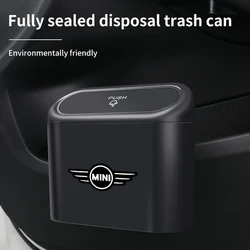 Car Mounted Garbage Bin With Lid Hanging For MINI Cooper JCW WORKS R55 R56 F55 F56 R57 R58 R59 R60 R50 R53 Clubman Countryman