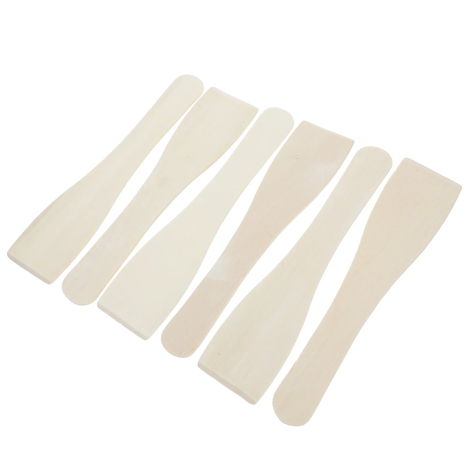 

6Pcs Wooden Spatula for Cooking Flat Turners Grill Baking Egg Flipper Wok Frying Scraper Natural Wood Kitchen Tools Set