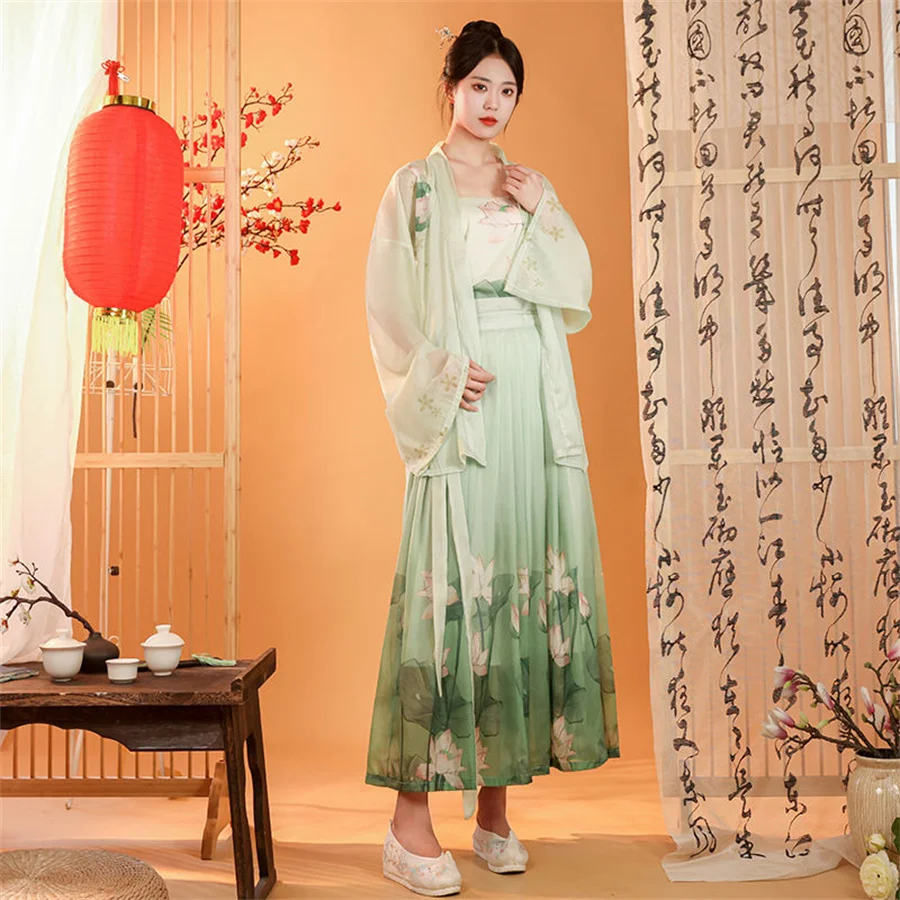 Chinese Folk Dance Hanfu Tang Dynasty Princess Cosplay Stage Wear Traditional Women Outfit Costume Fairy Hanfu Dress