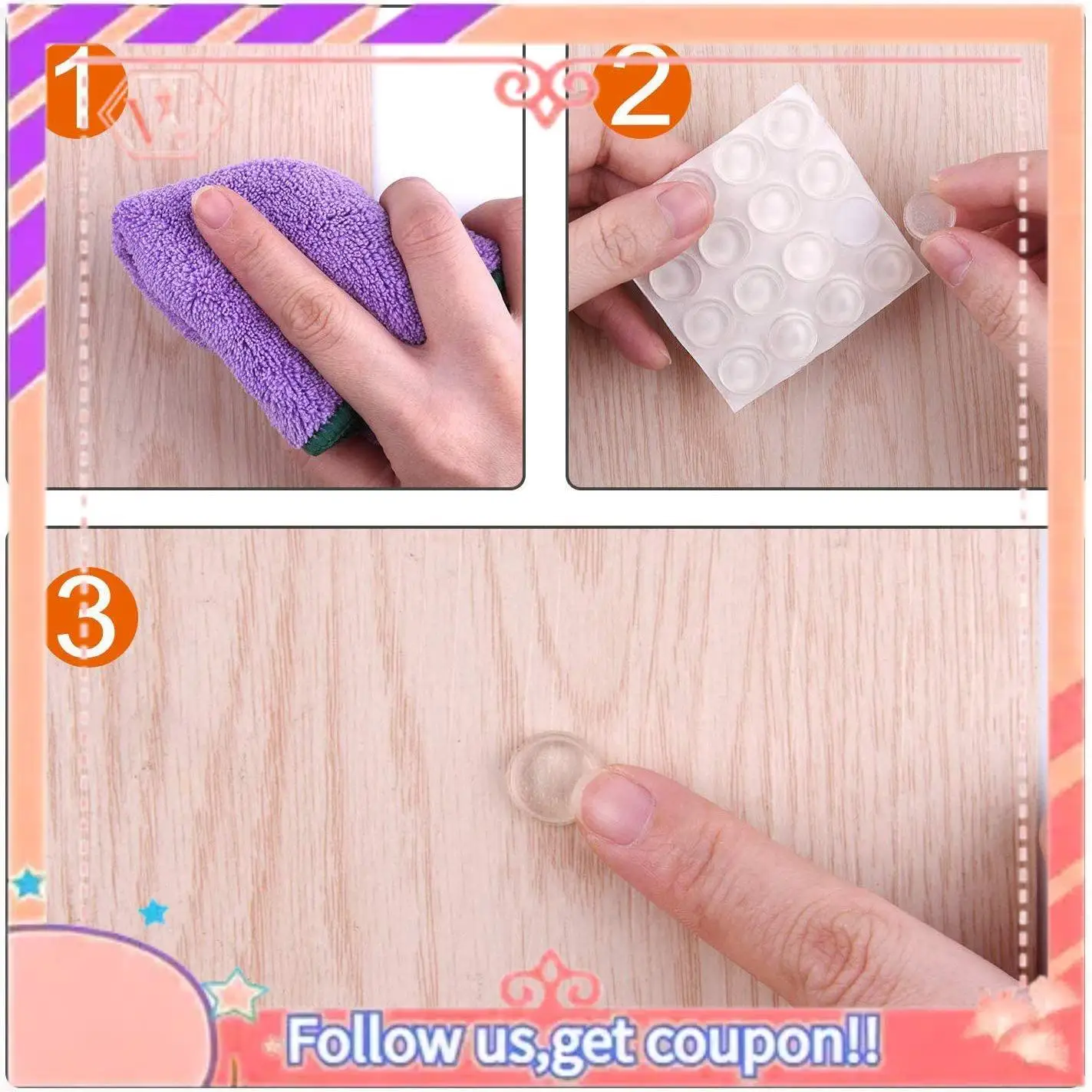 Upgraded 100 Capsules Self-Adhesive Rubber Furniture Bumper Pads For Doors Cabinets Drawers Furniture Glass Tables Crafts