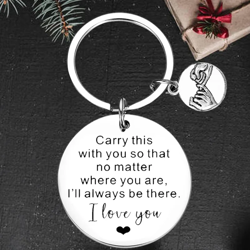 

Cute Long Distance Relationship Gift Keychain Pendant I Will Always Be There Key Chains Boyfriend Girlfriend Husband Couple Gift