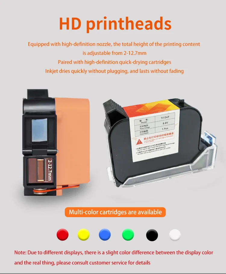 INCODE Handheld Inkjet Printer 12.7mm Print Date Coder Batch Batch Number Inkjet Carton Outer Packaging Box Inkjet Gun