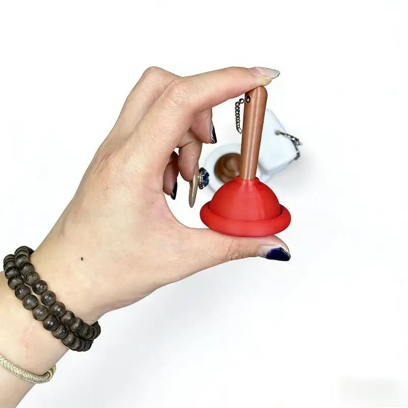 1/2 Stück Beruhigender Schlüsselanhänger, Schlüssel-Fingerknopf, Anti-Stress-Spielzeug, Toiletten-Kot-Schlüsselring, Taschenanhänger, Fingerspitzen-Klicker, Dekompressions-Spielzeug – Detail 9