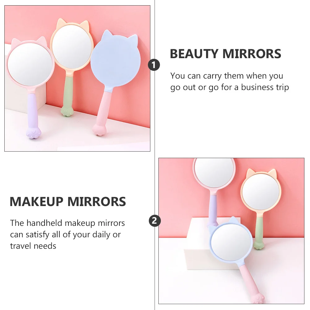 3 قطع من مرايا المكياج على شكل مخلب القط من الصعب أن تتحمل سطحًا متسخًا مثالية لتصفيف الشعر وتشذيب الحواجب #3
