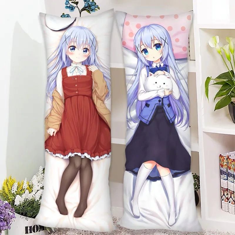 Is the order a rabbit? Dakimakura Pillowcase Kafuu Chino Hoto Kokoa Cosplay Anime Body Pillow Case Loli Cushion Otaku Boy Gift