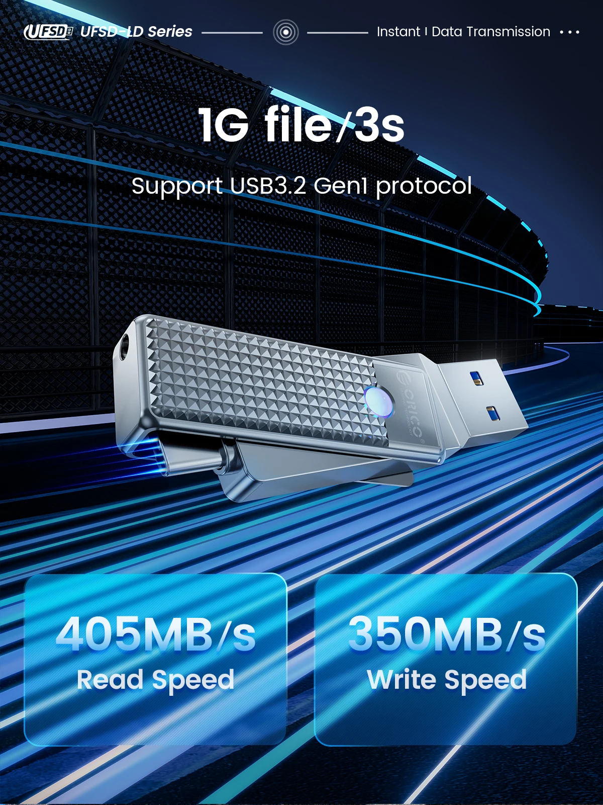ORICO USB 3.2 405 MB/S PEN DRIVE OTG Pendrive 2 w 1 z podwójnym dyskiem Flash o dużej szybkości napędu typu C interfejsy do komputera MacBook Phone