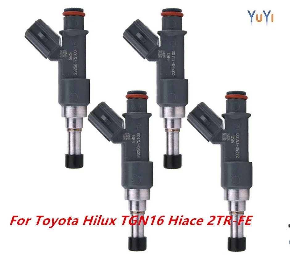 4X Fuel Injectors For Toyota 10-12 4Runner 05-14 Tacoma 2.7L L4 Hilux TGN16 Hiace 2TR-FE 2.7L 2005-2014 23250-75100 23209-09045