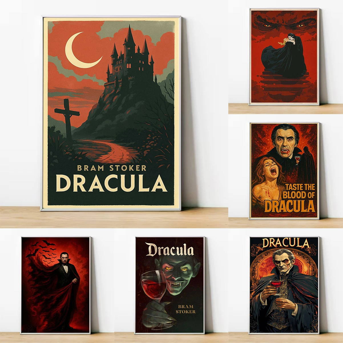 

Decorative Wall Canvases Vintage Classic Horrible Vampire D-Dracula Poster Decoration Bedroom Decorations for Home Kitchen Decor