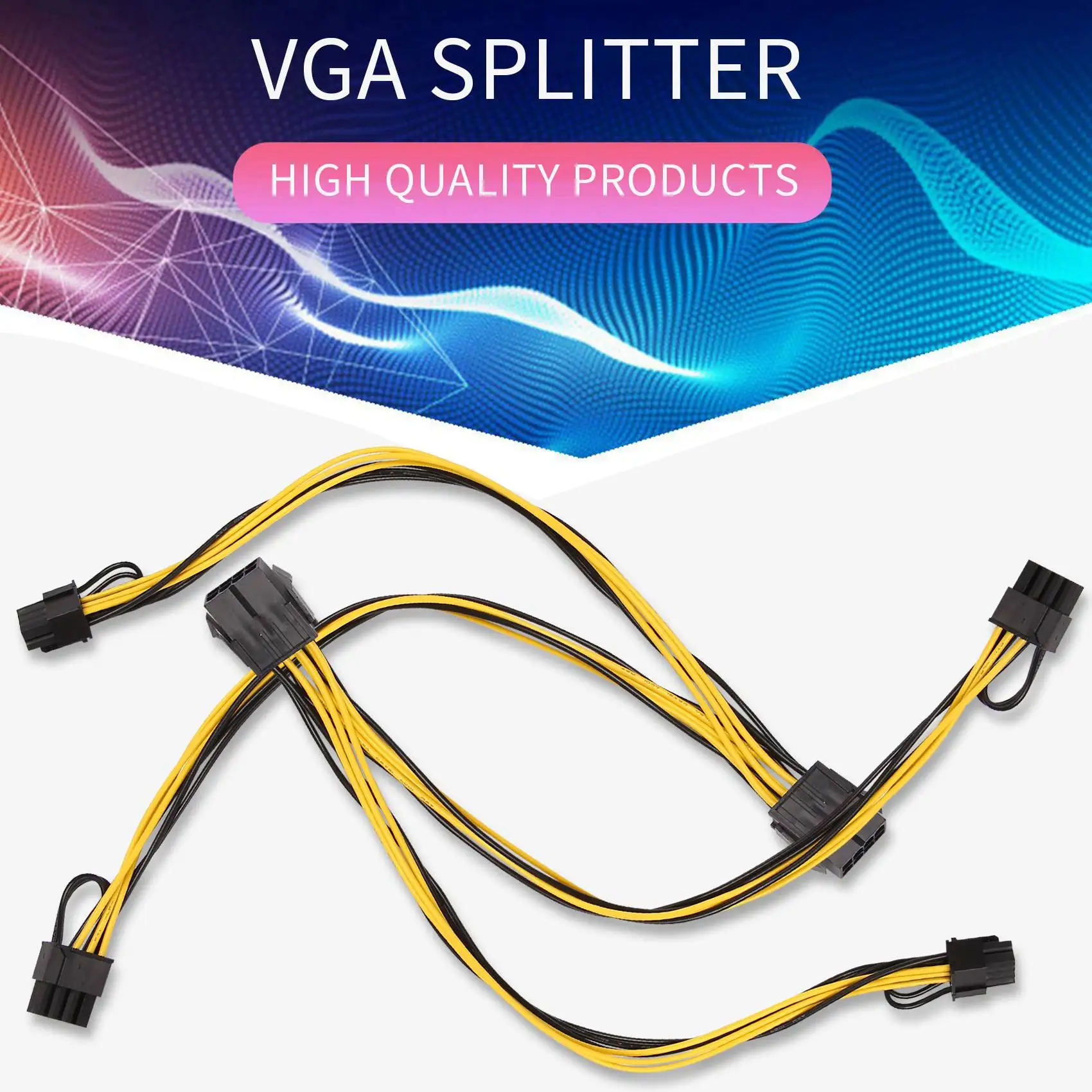 8Pcs 8 Pin PCI-E to 2 PCI-E 8 (6+2) Pin Power Cable, Splitter PCI Express Graphics Card Connector GPU Power Cable