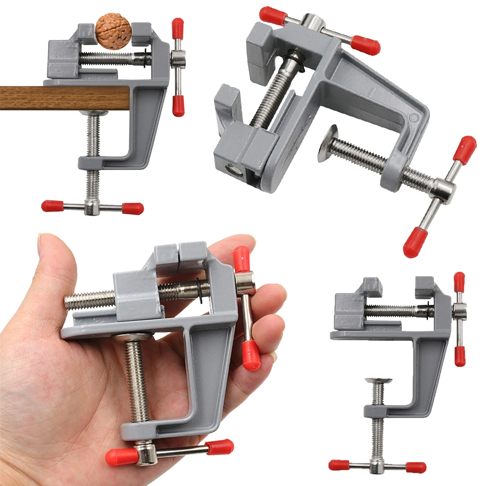 Mini Bench Vise DIY Craft Mold Fixed Repair Tool Aluminium Alloy Portable Workbench Vice for Jewelry Making Wood Craft Carving