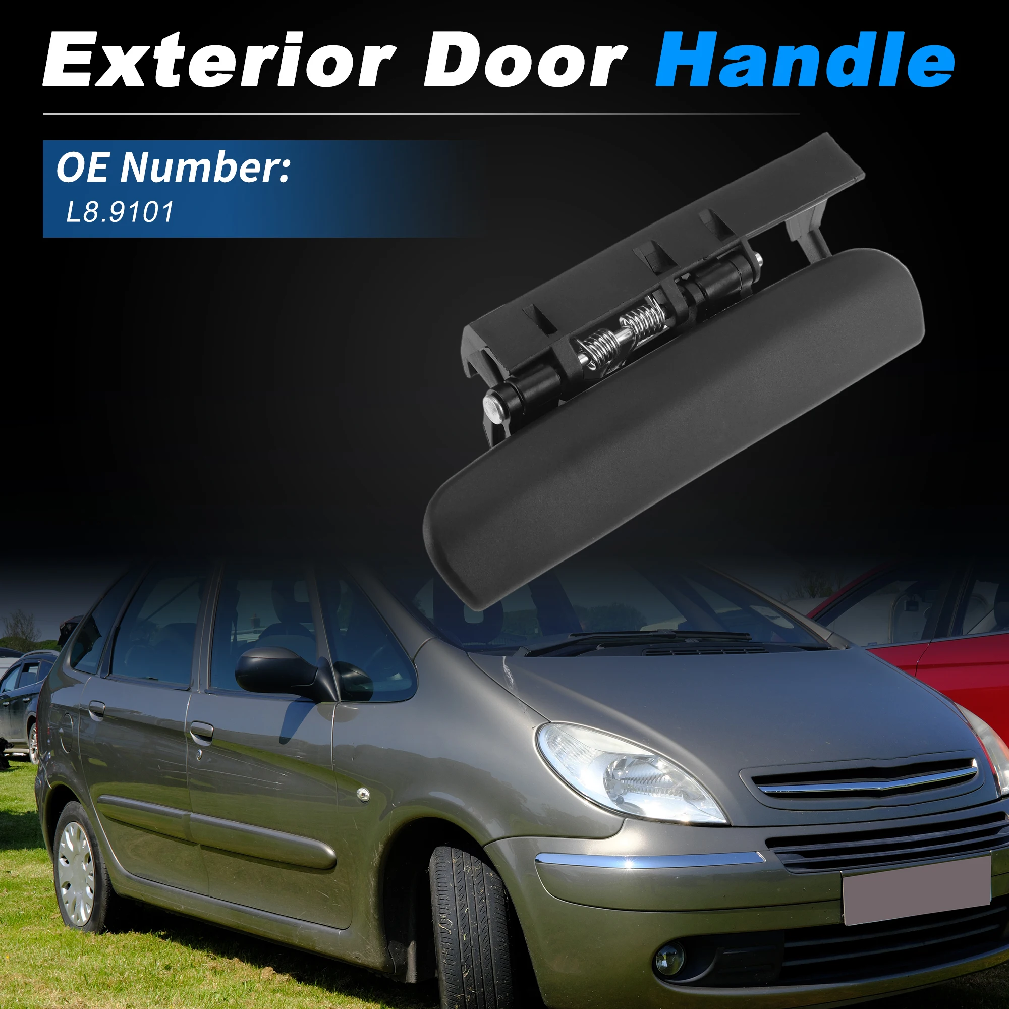 

Наружная ручка передней левой двери UXCELL №9101.L8 для Citroen Xsara 1997-2005, черная, 1 шт.