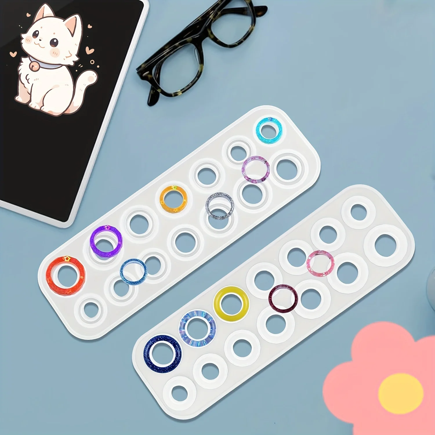 

3 шт., полное пластиковое кольцо с бриллиантом, силиконовая форма, кольцо, серьги, кулон, форма для украшения, кулон, ремесла