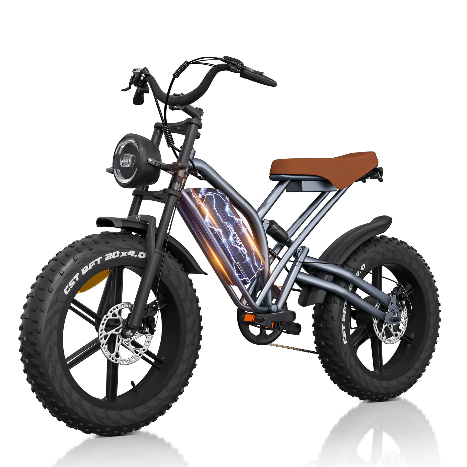 

Электрический велосипед JANSNO X50 для взрослых, 75 Вт, 25/30 миль в час, аккумулятор 48 В, 672 Втч, электрический мотоцикл макс. 50-75 миль, грязь с толстыми шинами 20 дюймов