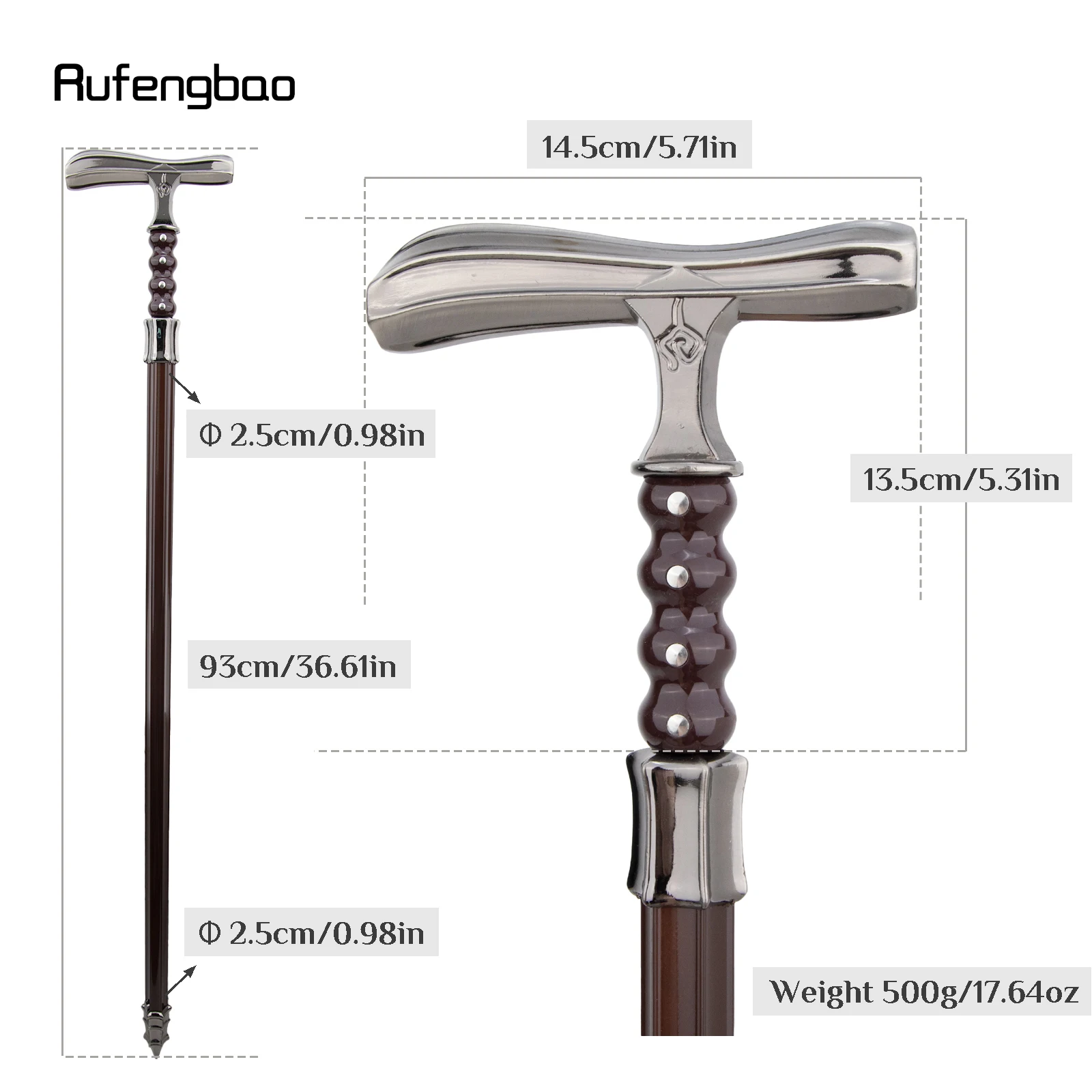 Silver Flower Walking Stick Decorative Vampire Cospaly Vintage Party Fashionable Walking Cane Halloween Crosier 93cm