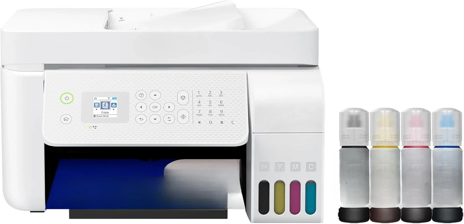 Wireless All-in-One Cartridge-Free Supertank Printer with Scanner, Copier, Fax, ADF and Ethernet