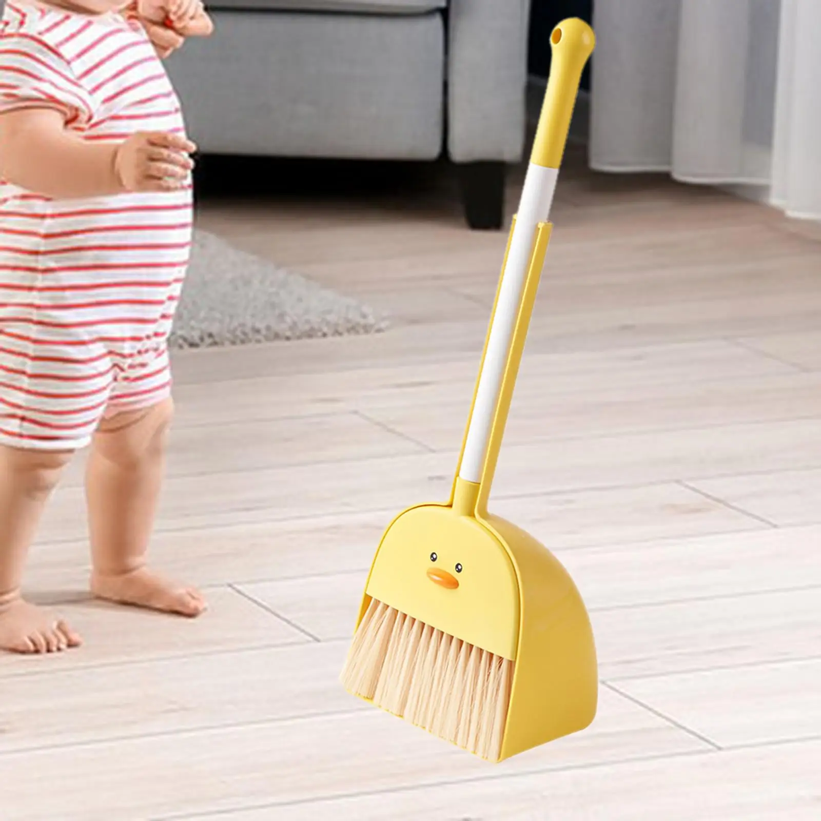 Cleaning Sweeping Play Set Mini Broom with Dustpan for Age 3-6 Girls Boys