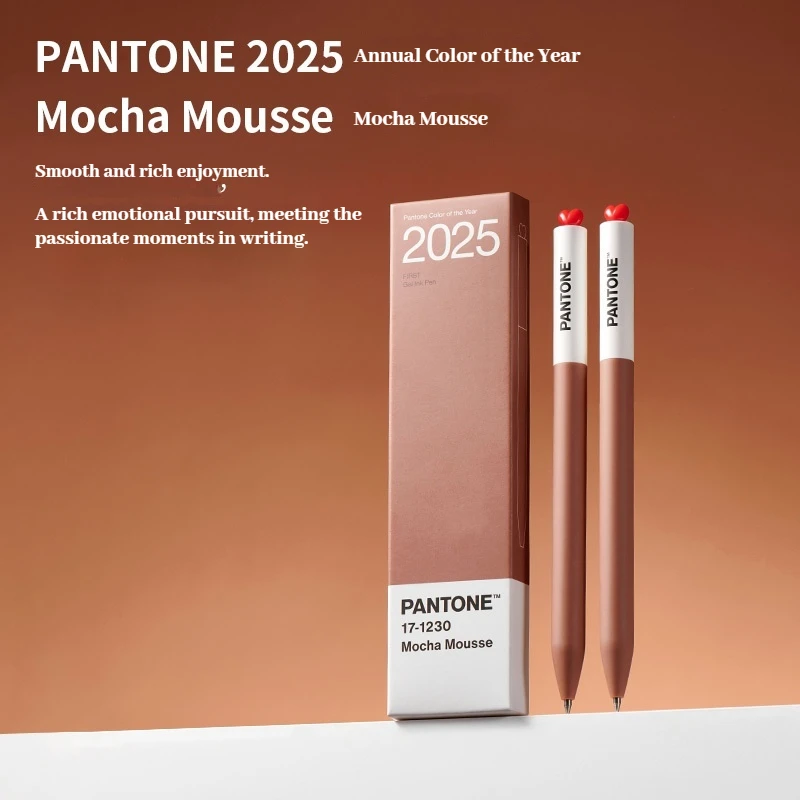 

2025 Kaco Pantone Mocha Mousse Gel Pens Annual Representative Color Gel Pen Colors Kawaii Love Signature Styles 0.5mm Pens