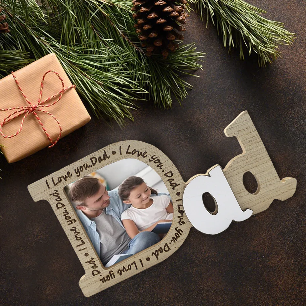 1PC Wooden Love Photo Frame Crafts for Wedding Love Photo Family Valentine\'s Day English Letter Photo Frame Home Table Decora