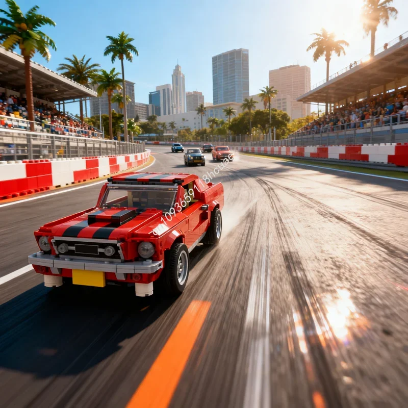 1326 pièces MOC technique rouge Mustangesd modèle blocs de Construction Construction assembler bricolage jouet brique enfants cadeau de noël anniversaire