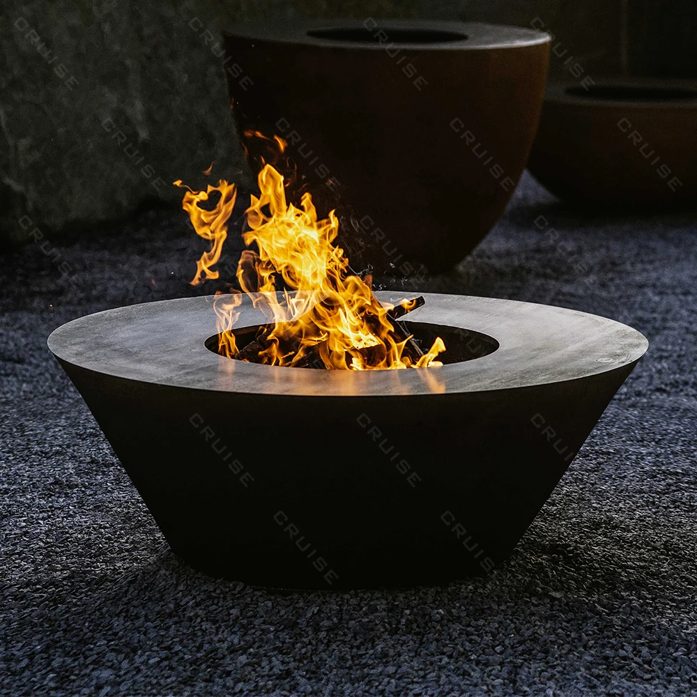 

CRUISE Firepit BBQ Outdoor Villa Garden Freestanding Round Grill 1000mm Wood/Gas/Alcohol Furnace Core Smokeless Heater Fireplace