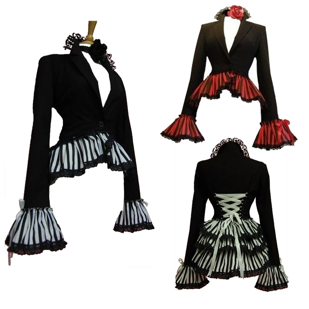 Kobiety w stylu Vintage Steampunk wiktoriańska gotycka kurtka vvpire gotycka koronkowa szyta surdut kostium królowej piratów w stylu Vintage