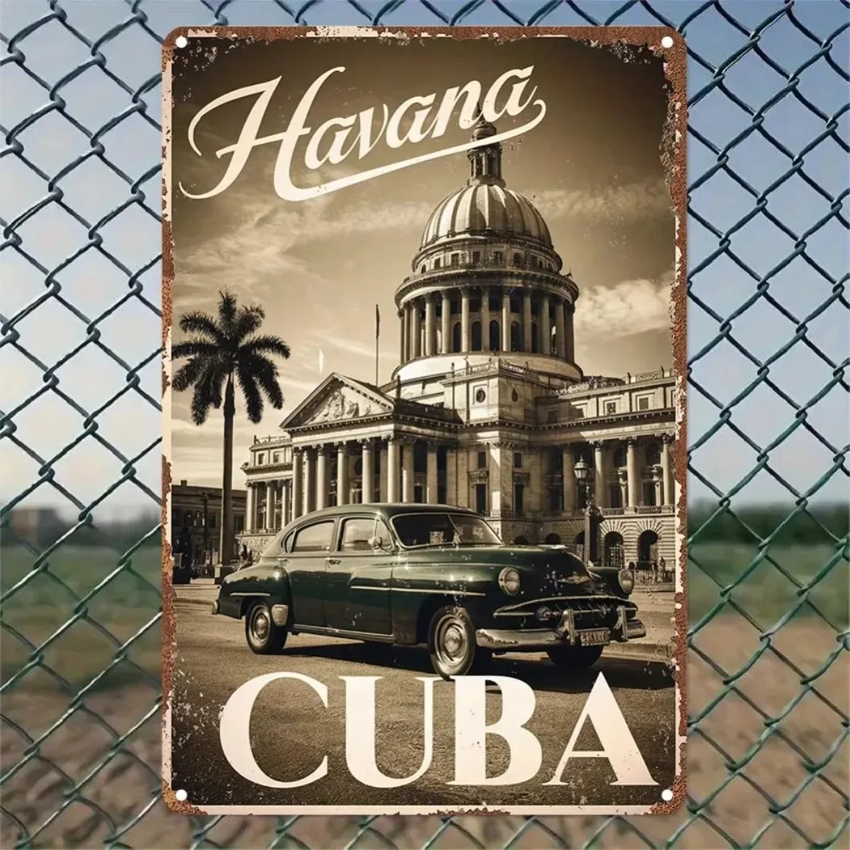 Letrero vintage de Havana Cuba: placa de aluminio retro (arte de pared de jardín/dormitorio/garaje), regalo perfecto de Navidad/cumpleaños