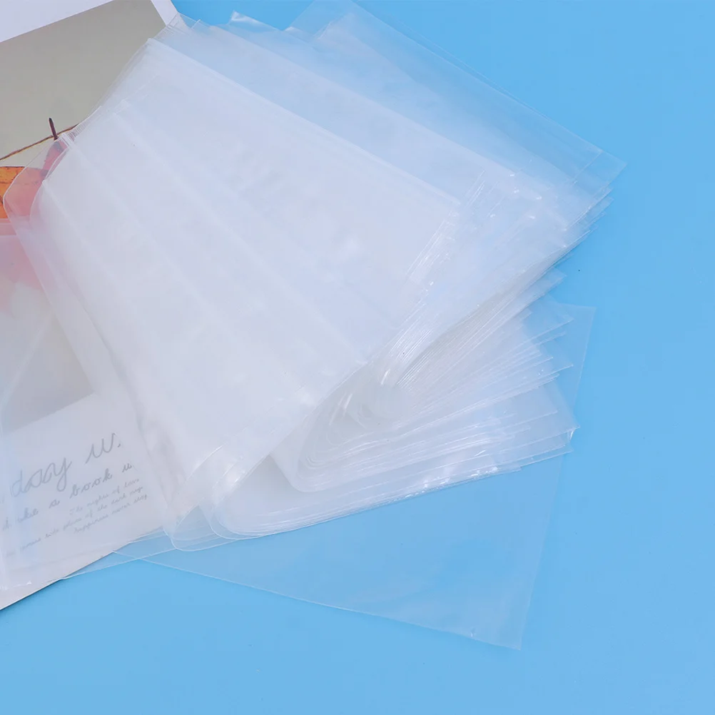 

100Pcs Clear Plastic Seal Bags Transparent Reclosable Storage Bags for Home Office Warehouse Jewelry Beads Buttons Storage