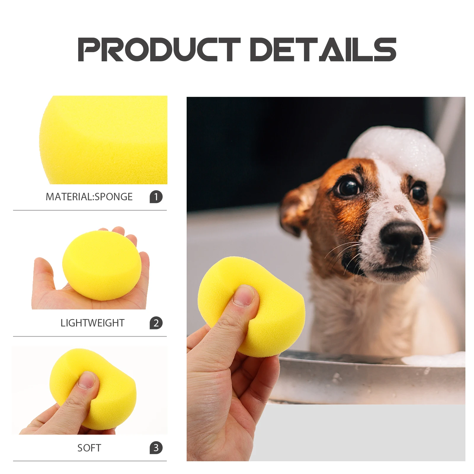 

5pcs Pet Bath Sponge High Foaming Exfoliating Sponges For Dogs Cats Strong Water Absorption Reusable Bathing Tools Travel Size