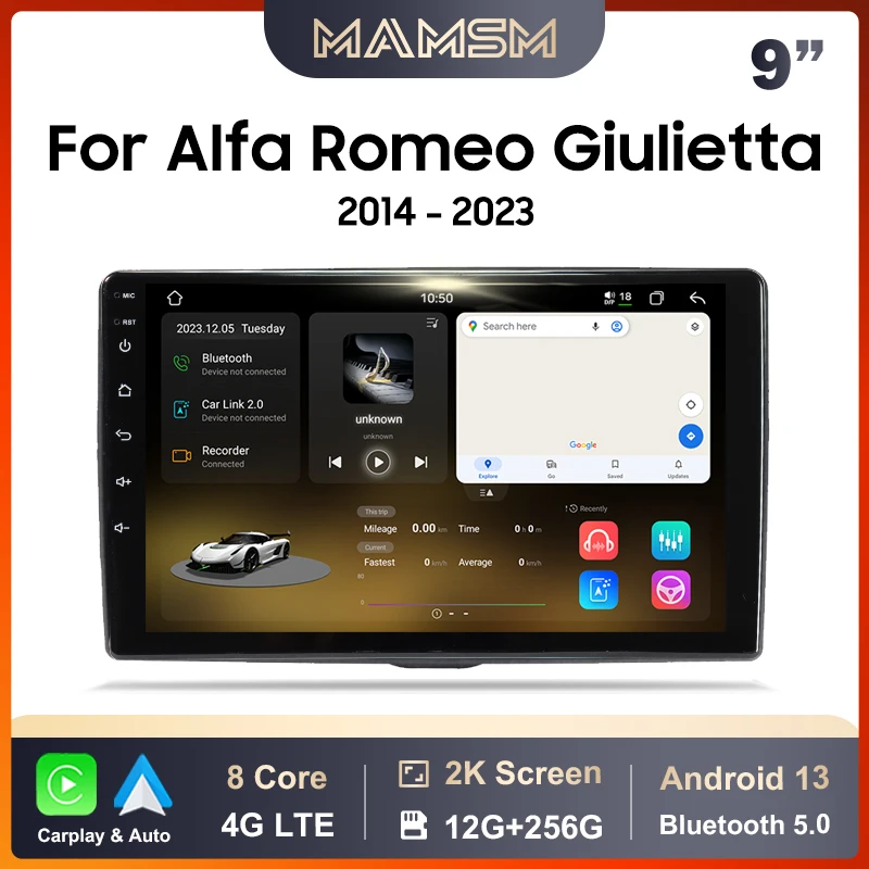 

MAMSM Car Radio For Alfa Romeo Giulietta 940 2013 + Android 13 Multimedia Video Player GPS Carplay Auto Stereo 2K QLED Head Unit